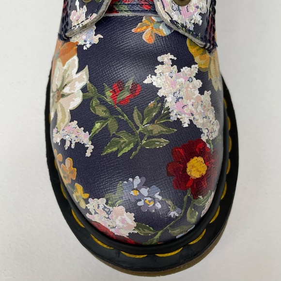 Dr. Martens 1460 Pascal Darcy Floral Print Navy Blue Leather Boho Boots UK 4 - Picture 8 of 17